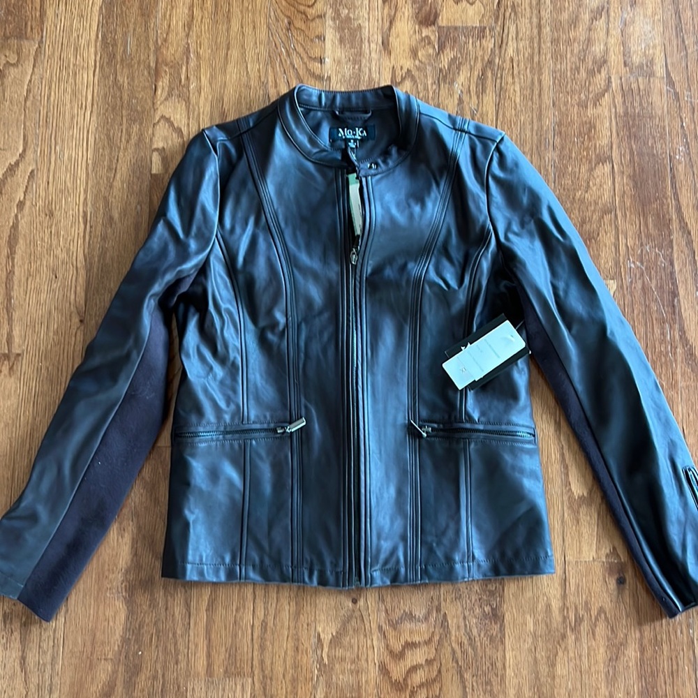 Mo-Ka Ebele Faux Leather Jacket in dark purple